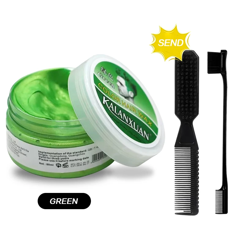 100g Hair Colour Wax Easy TemporaryTo Wash Hair Styling Paste Dye for Eyebrow Beards Coloring Temporary Hair Color Style Cream