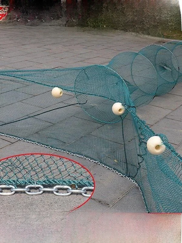 漁網-エビかごバリア-魚網-デコイ池清掃用八文字網-タイガーマウスネット-吊り下げ網-漁具