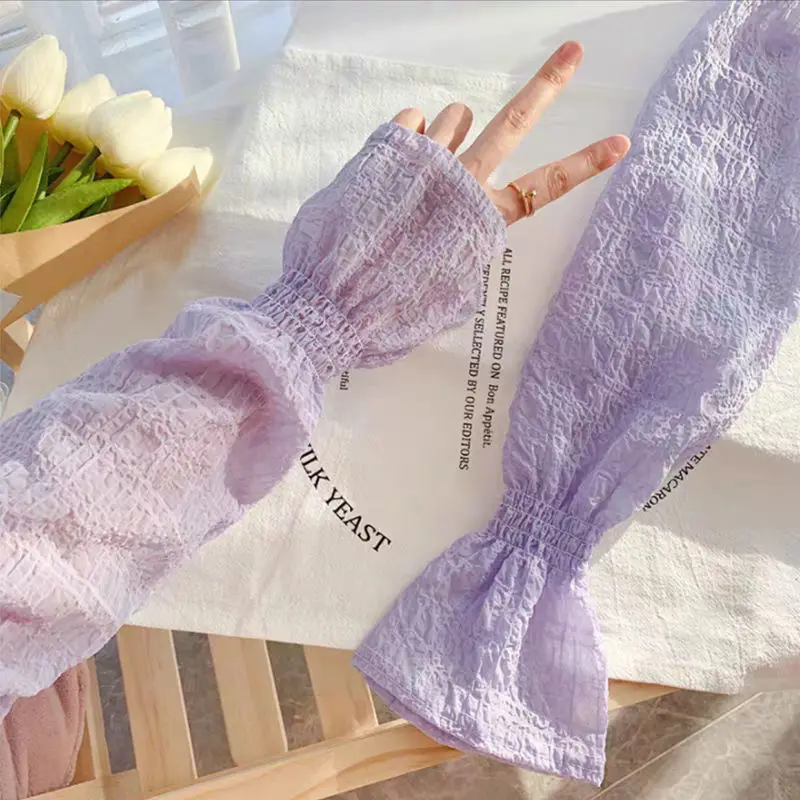 Sunscreen Sleeves, Ice Sleeves, Summer Chiffon Sunscreen Sleeves, UV Resistant, Breathable Ice Silk Sunscreen Sleeves, Loose Fit