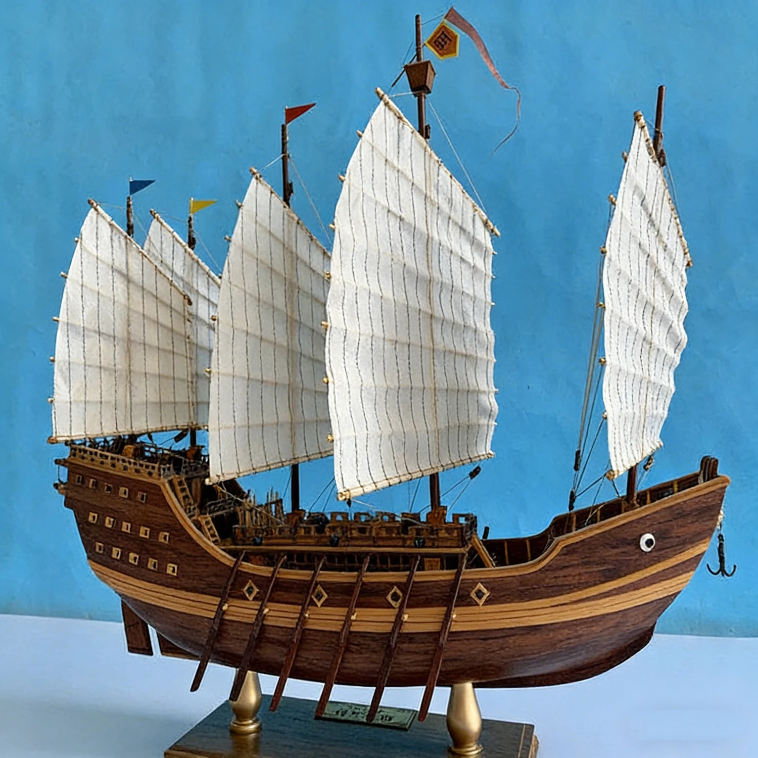 

55 см классическая модель парусного корабля Zheng He, изготовлена из деревянных кораблей, статическая модель корабля, игрушка, орнамент, модель парусника