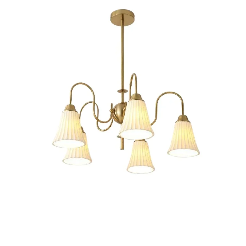 French retro ceramic chandelier Bauhaus cream wind ancient lamp