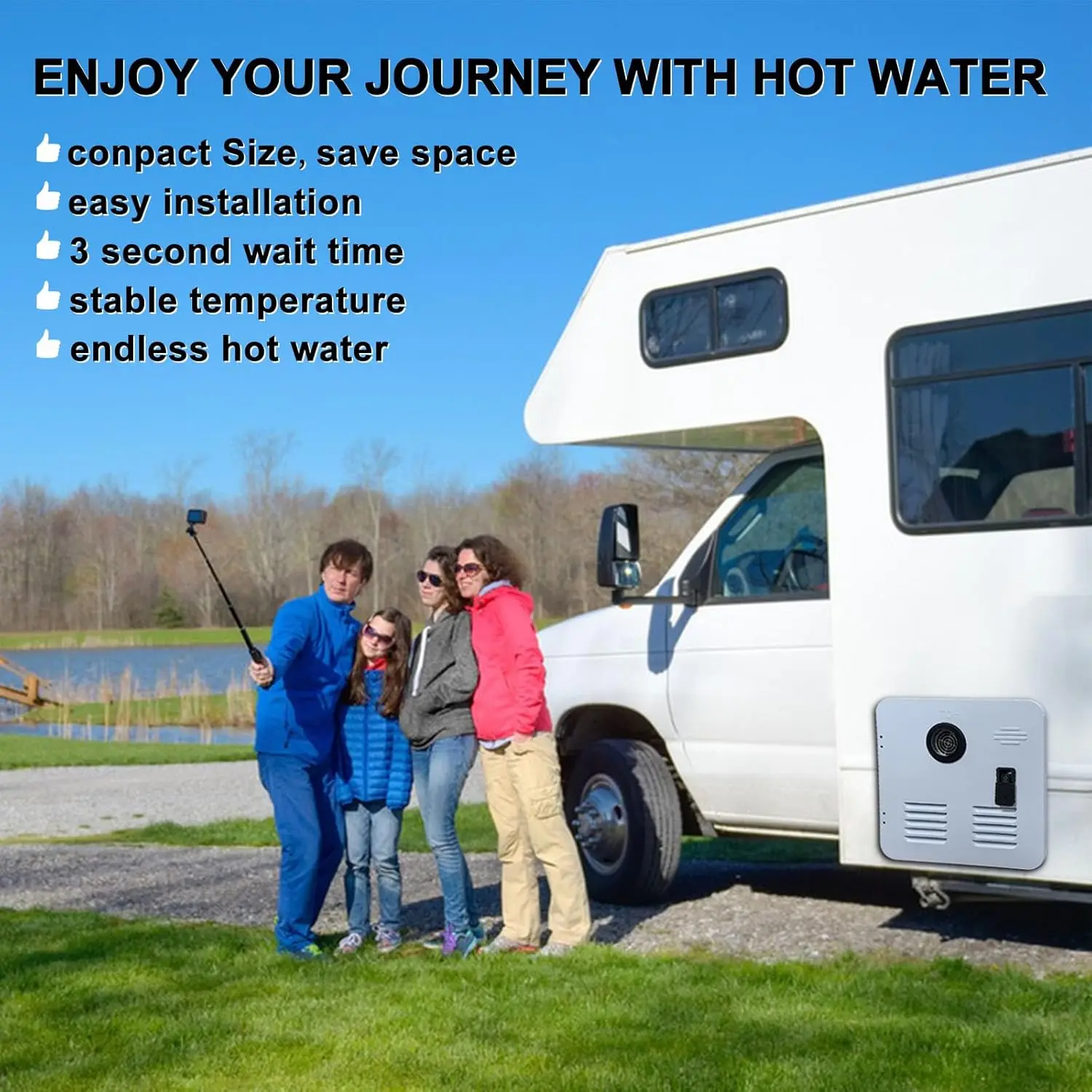 OGMIE 12V Portable Gas Powered Tankless Hot Water Heater Instant for RV Camping Travel Trailer Reasonable Price