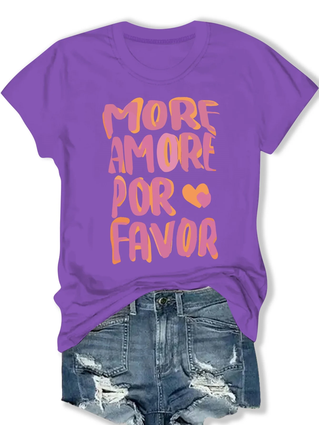 

Fashionable Ladies round Neck Short Sleeve T-Shirt with Letter Pattern Print Casual Comfortable Women's Top