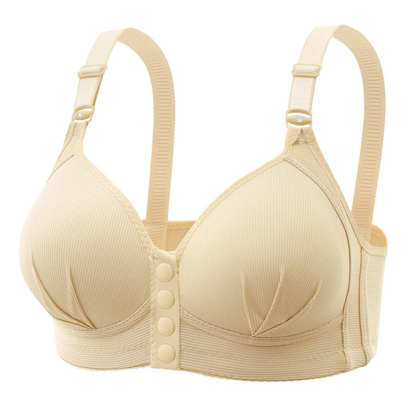 BC-Sujetador con hebilla frontal de talla grande para Mujer, Tops de realce, camiseta interior con botones de copa fina, Ropa interior Sexy para