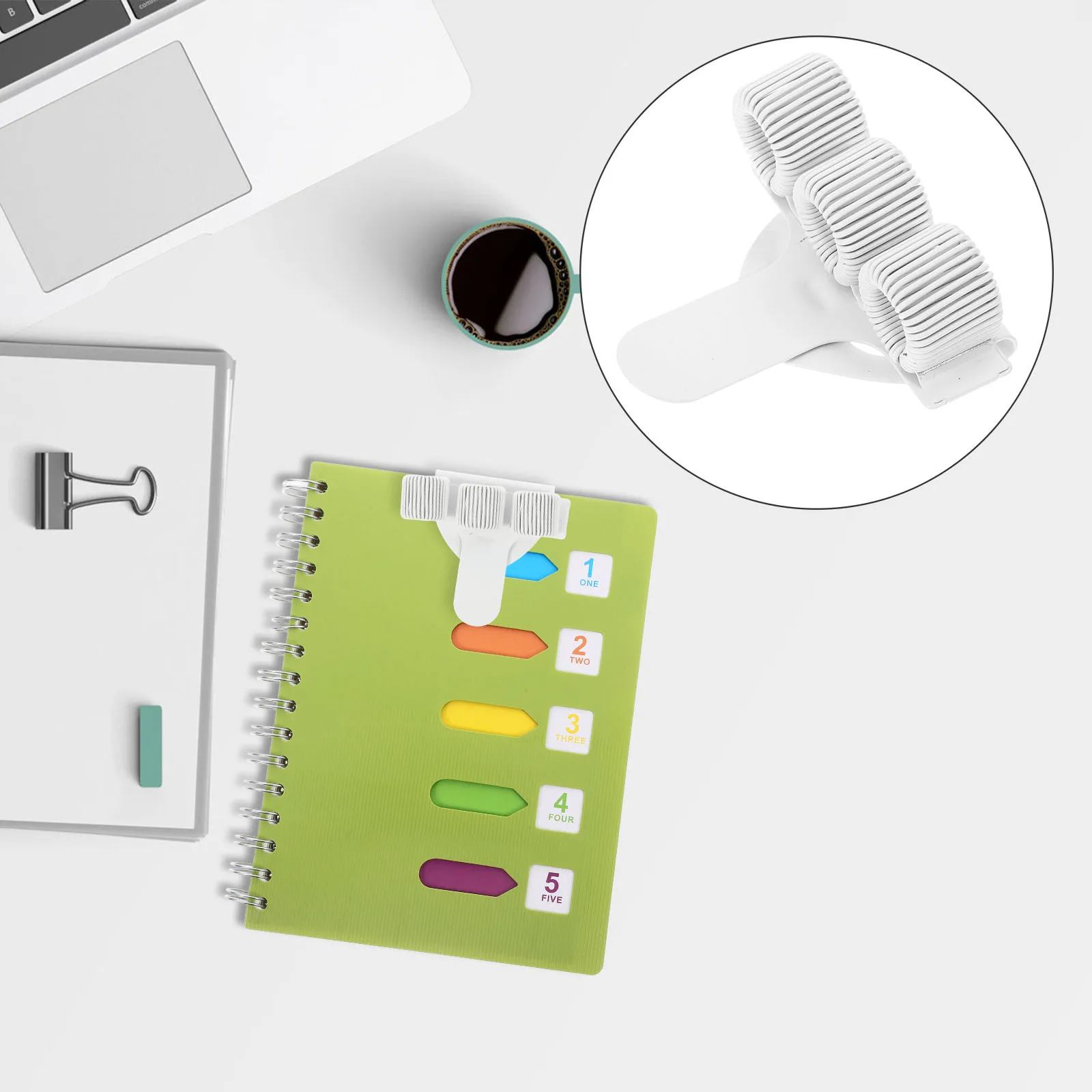 Spring Fixed Pen Clip Folder Lightweight Portable 3 Hole Binder Document Organizer Iron Pen Holder Notebook Accessories