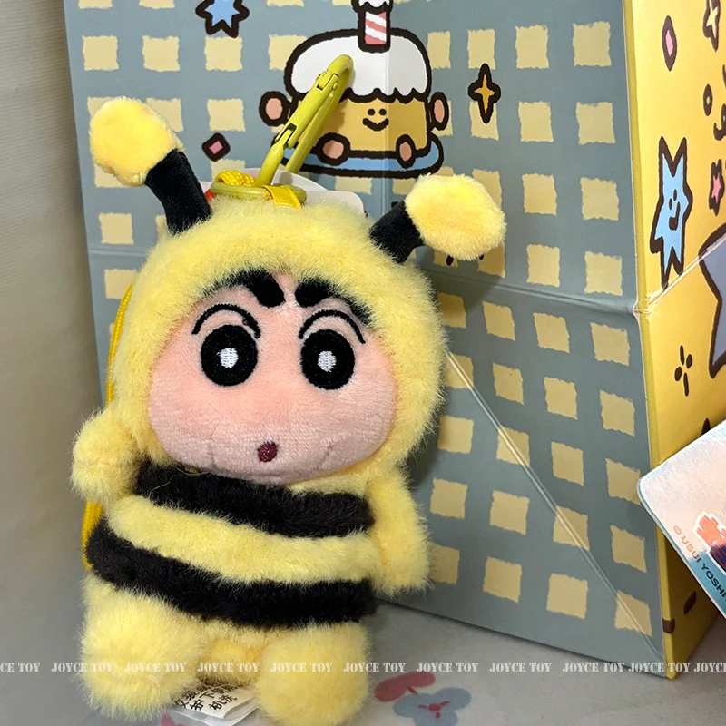 حقيقي مع علامة تلوين شين تشان بلوشيز لطيف محشوة أنيمي شين تشان تحول إلى Waniyama النحل السلاحف دمية ظهره قلادة هدية