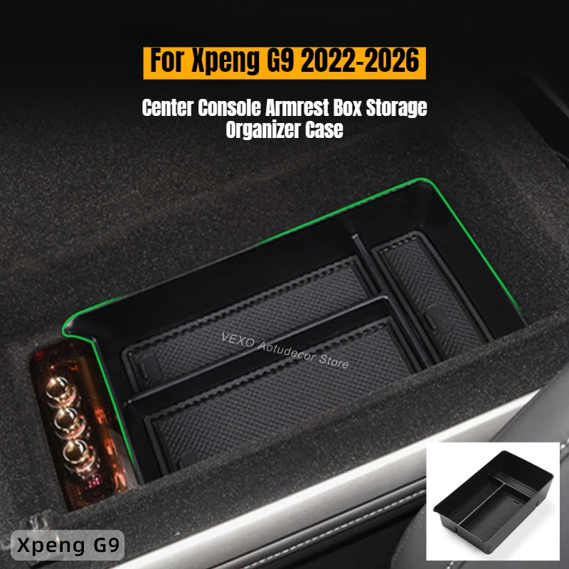 

For Xpeng G9 2022-2026 Car Center Console Armrest Box Storage Organizer Case Electric Vehicle Armrest Box Stowing Tidying Holder