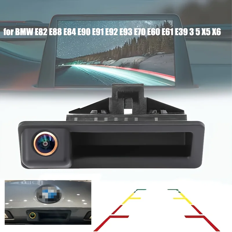 for BMW Trunk Handle Rear View Backup Camera for X1 X3 E39 E53 E82 E88 & More - Fisheye Lens with Starlight Night Vision