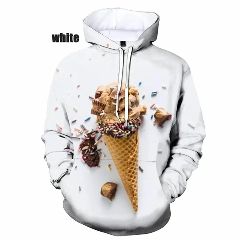 

Забавные толстовки с 3D принтом мороженого, мужские и женские модные толстовки с капюшоном большого размера, пуловеры, толстовки с капюшоном, спортивные костюмы, мужская одежда