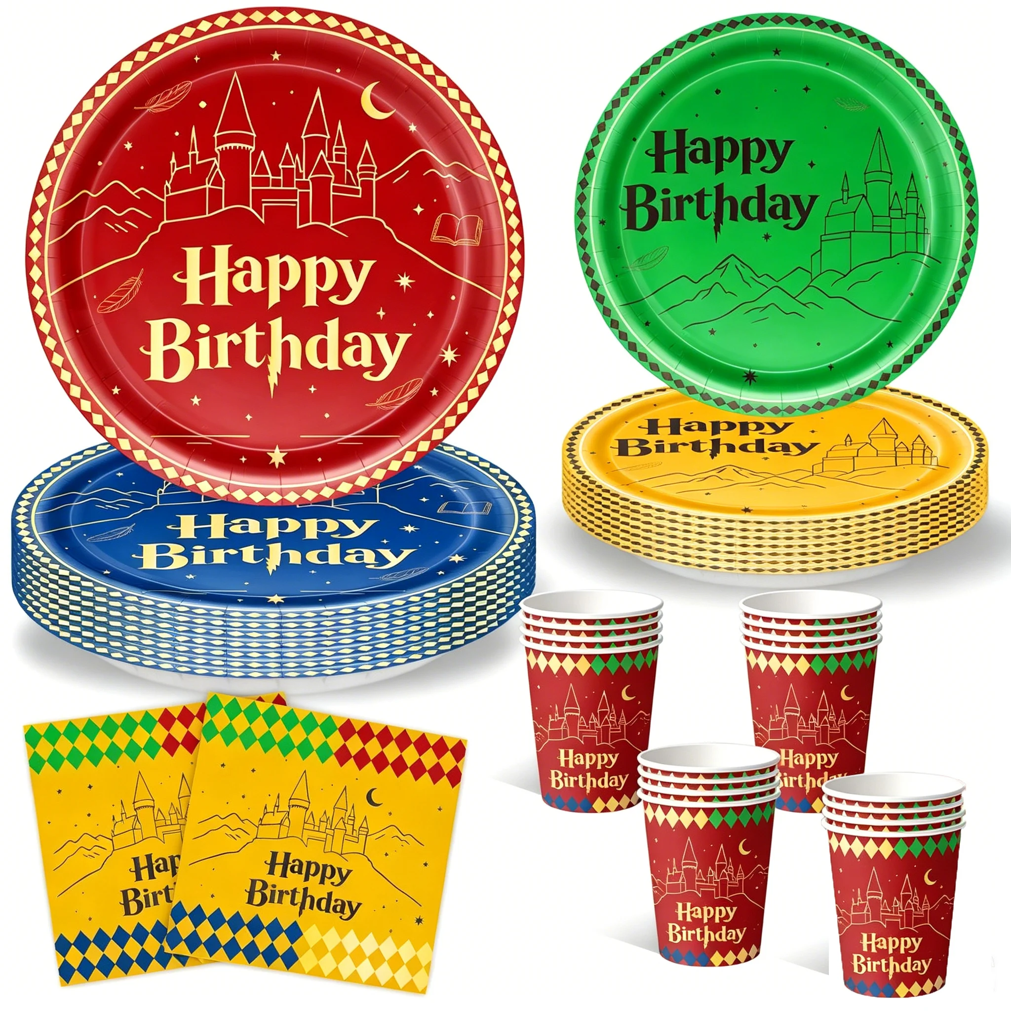 Birthday Party Disposable Tableware Set Birthday Party Decoration Birthday Cake Decoration Party Balloon Mixed Tableware Party