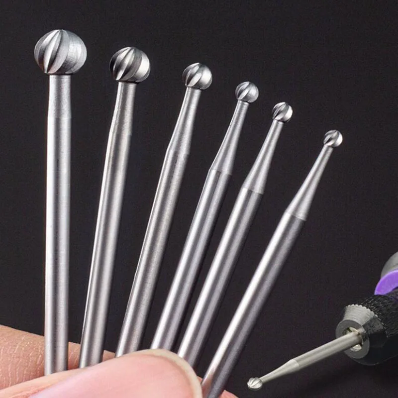 

1/6 шт. 0,3-2,3 мм 2,35 хвостовик в форме шара из вольфрамовой стали, ювелирные боры, гравировка, резьба, нож для оливкового янтаря, фрезерование по дереву