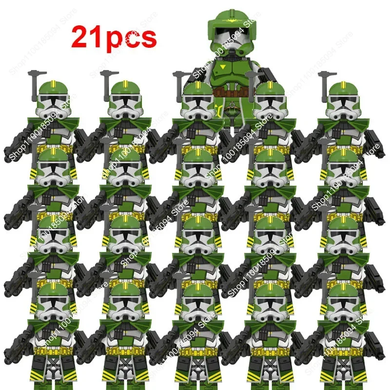 

Hot Toys 21Pcs New Star Wars Blocks Doomsday Commander Soldies 501st Legion Trooper Compatible Blocks Rex Brick Wars Figures Toy