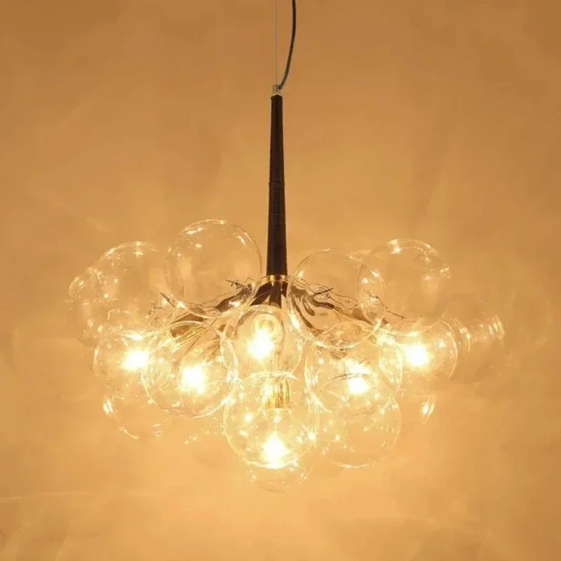 

Modern Salon Chandeliers Glass Ball Bubble High Quality Hardware Led Light Home Decoration Bedroom for Living Room Pendant Lamp