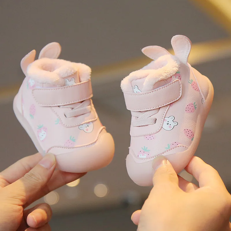 Newborn Snow Boot Winter Baby Girl Walking Shoe Anti Slip Ankle Boot Soft Soled Baby Boy Cotton Shoes Plush Short Boots תינוקות