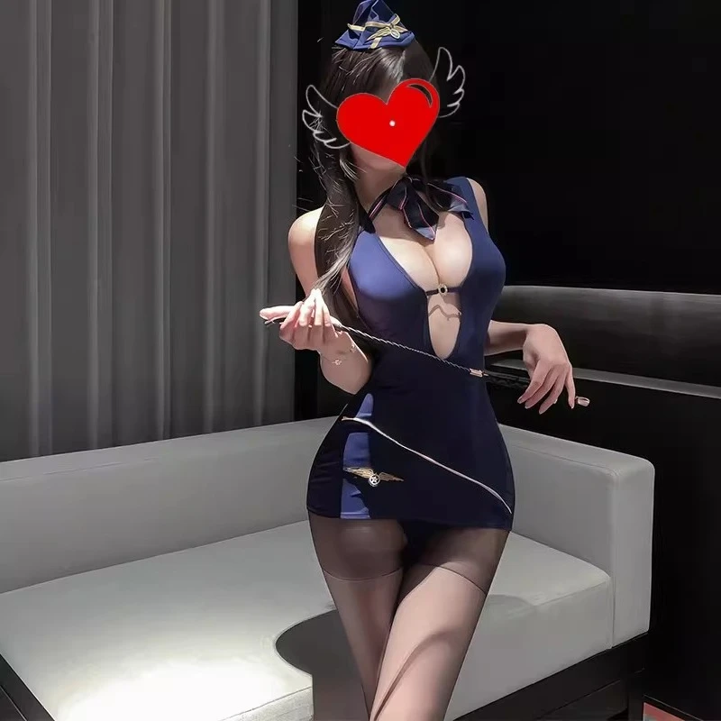

Japanese Flight Attendant Cosplay Costume Uniform Cute Sexy Lingerie Cute Stewardess Outfit Perspective Nightclub Bar Temptation