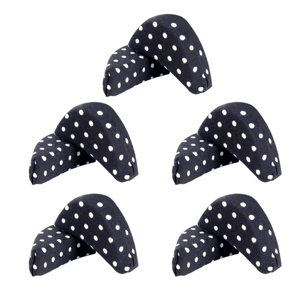 

5 Pairs Pain-proof Forefoot Pad Shoe Fillers High Heel Cushion Inserts Round Spot Pattern Toe Thicken Black