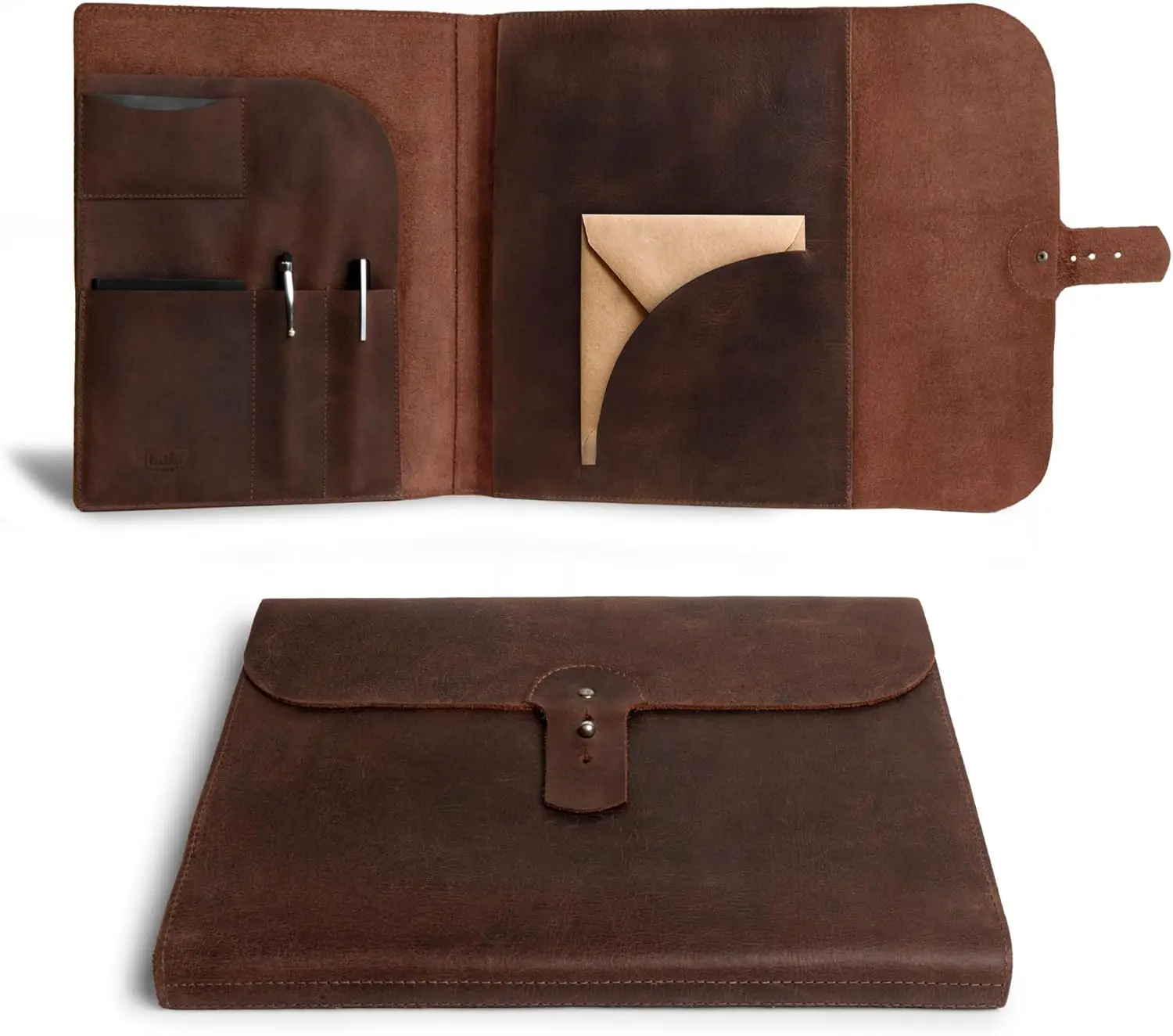 

Портфолио для руководителя: деловой и личный планировщик, обложка из натуральной кожи ручной работы (8,5 x 11 дюймов)