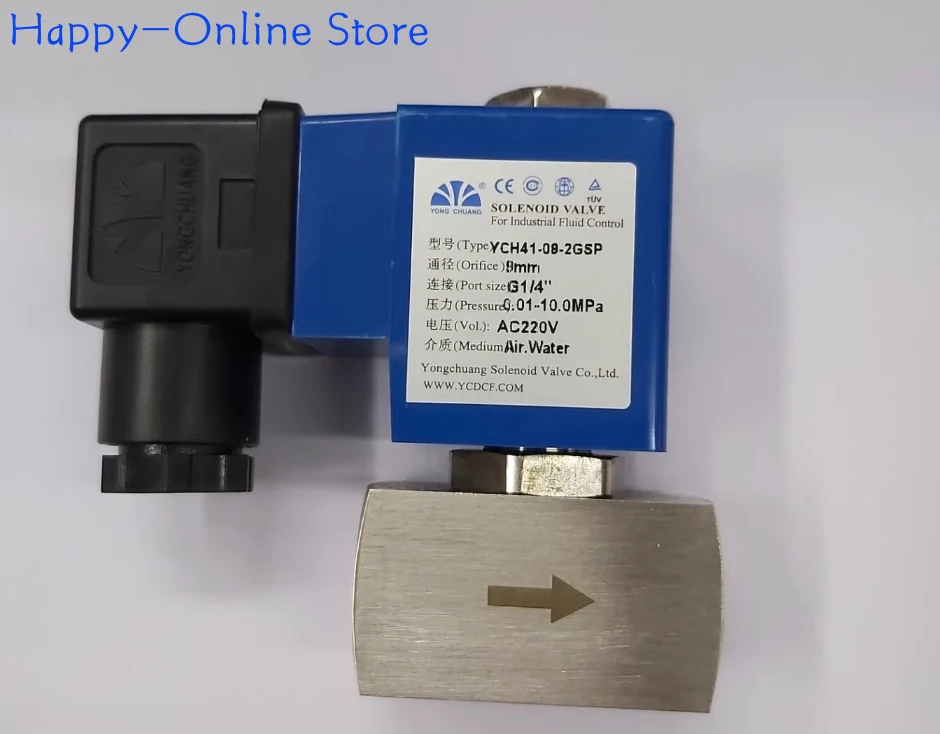 

High-voltage Solenoid Valve YCH41-09-2GSP Piston Type 100kg Solenoid Valve with Energy-saving Coil
