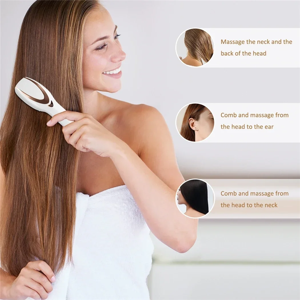 Hair Growth Care Electric Wireless Infrared Ray Massage Comb Hair follicle Stimulate Anti Dense Hair-loss 3 Modes Head Massager