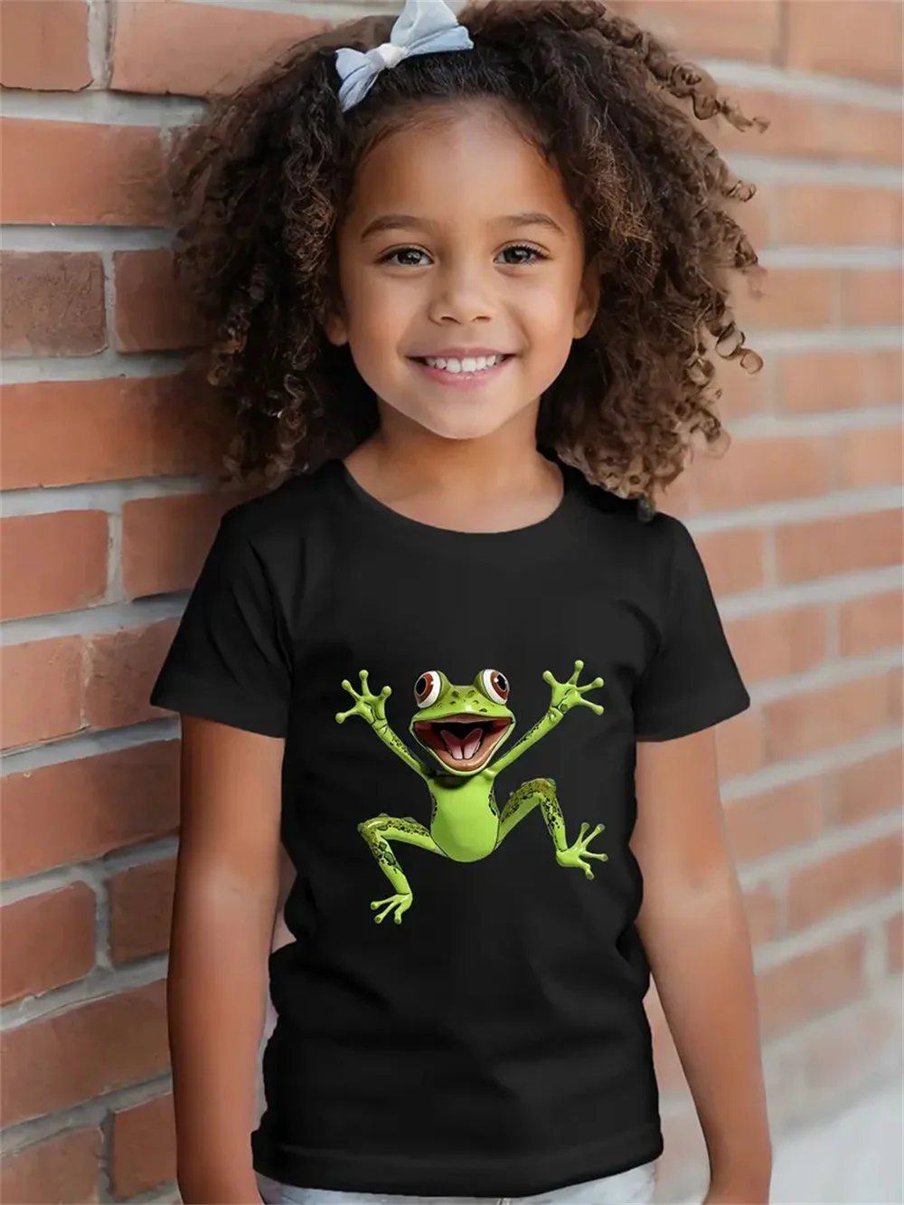 

Cute Frog 3d Printed T Shirt Girls T-Shirts 2025 Cartoon Animal Trendy Girl Children Tshirts Casual Baby Clothes Top Tee Summer