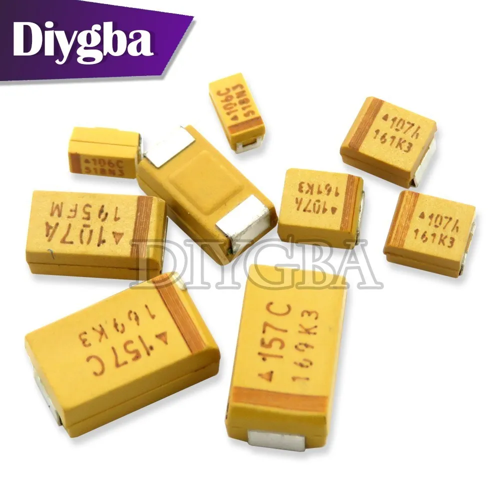 10PCS A B C D Type Tantalum Capacitor 100UF 150UF 220UF 330UF 470UF 680UF 6V 6.3V 10V 16V 25V 35V 50V 4.7/6.8/10/15/22/33/47UF