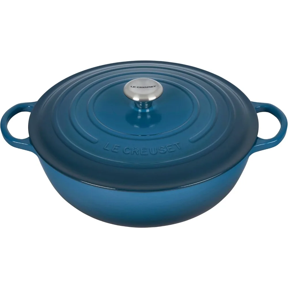 

Le Creuset Enameled Cast Iron Signature Chef's Dutch Oven 7.5 Qt. Deep Teal Kitchen Dining Cookware