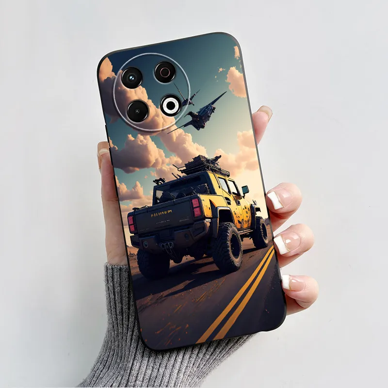 حافظة لهاتف Tecno Spark 30 Pro باللون الأسود أسطورة Wukong حافظات هاتف مطلية لهاتف Tecno Spark 30Pro 4G KL7 غطاء خلفي ناعم ونحيف من البولي يوريثان Fundas #5