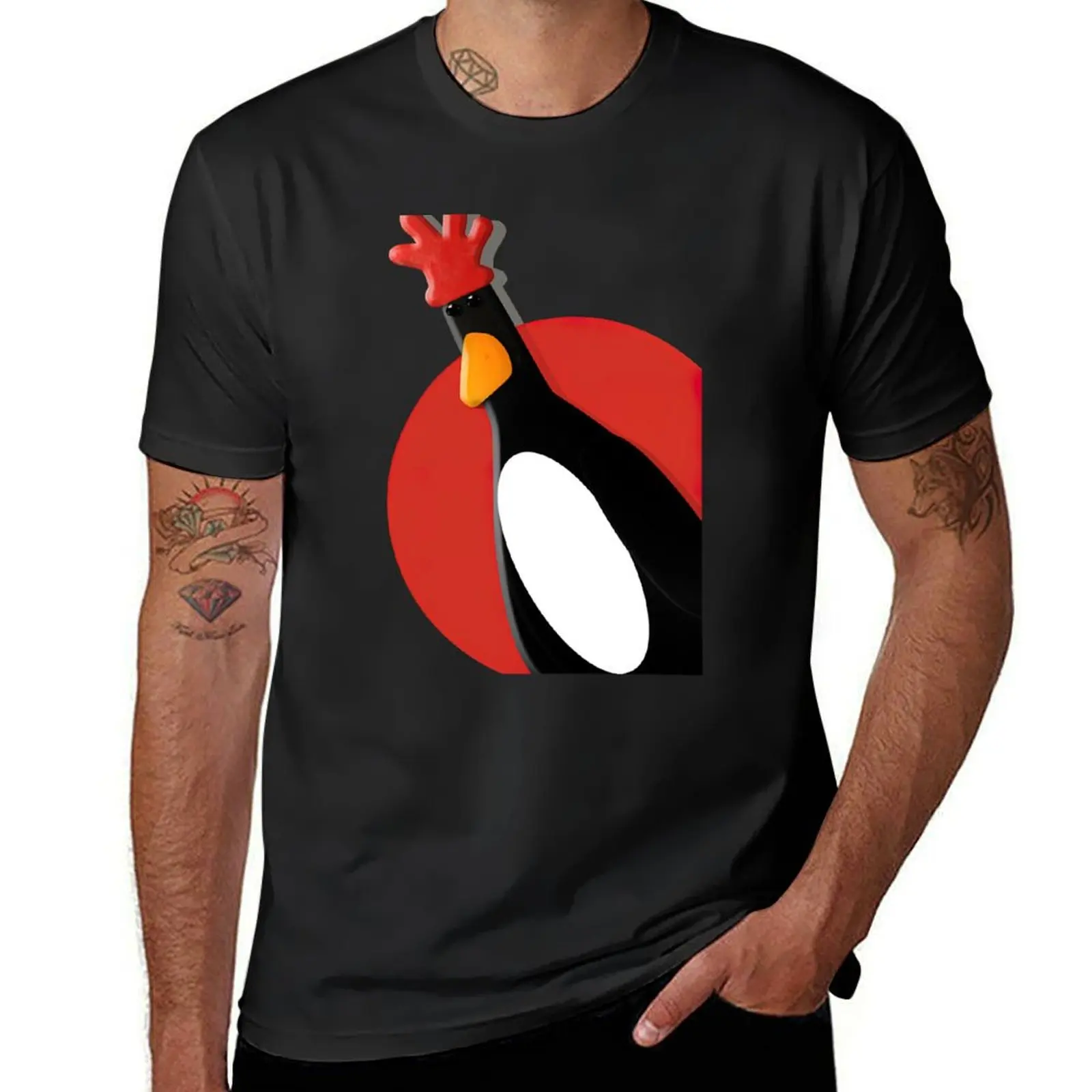 

Feathers Mcgraw A Silent, Yet Villainous Penguin Red Chicken T-Shirt tops sweat new edition mens white t shirts