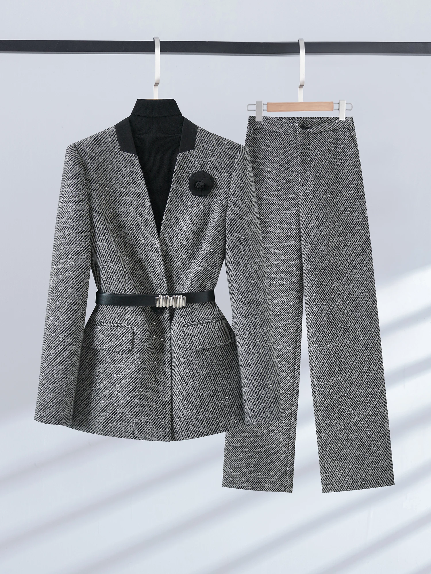 2022 herbst Winter Thiened Retro frauen Anzug Set Ele Agel Abnehmen Westlichen Sle Pendeln Göttin Look Zwei-Stück set