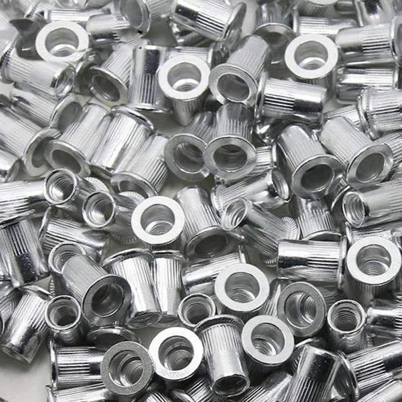 Rivnut Fileté à Tête Plate en Alliage d'Aluminium, M3, M5, M6, M8, M10, M12, 100 Pièces, 50 Pièces, 20 Pièces