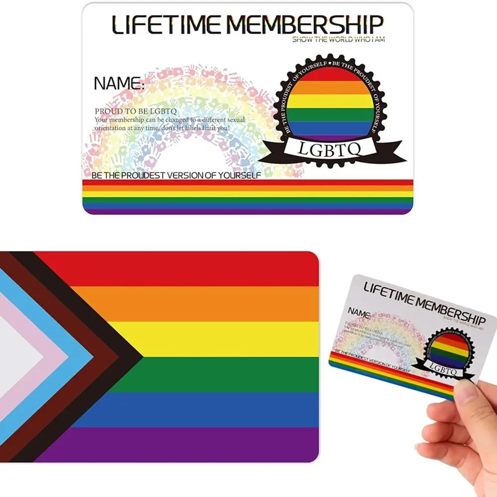 Custom LGBT Membership Card Fashion Gifts Rainbow LGBT Identity Card Waterproof Portable Gay Pride Card