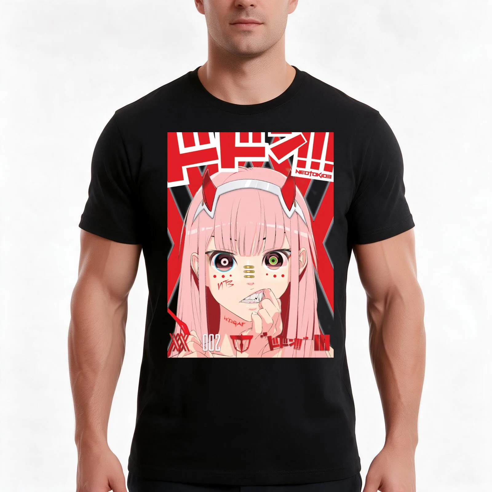 ZERO TWO – DARLING IN THE FRANXX – BEAST PRINCESS – NEOTOKIO3 T-Shirt, Summer Casual Cotton Tee, Oversized Streetwear Tops