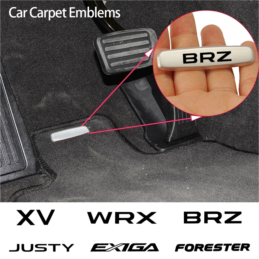 Car Carpet Emblems For Subaru XV WRX Viziv R1 Outback Justy Forester Chiffon BRZ BAJA Ascent Car Floor Mats Metal Emblem Sticker