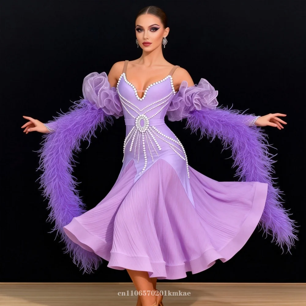 

Latin Dance Adult Youth Girl Dress AB Stone High-End Custom Mesh Skirt Pearl Dress Precisely Tango Women's Clothing