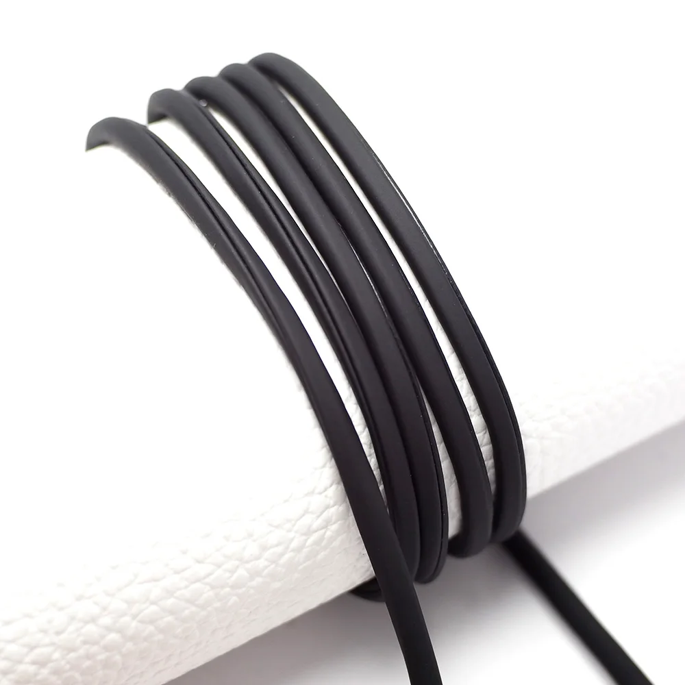 3mm Round Matte Black Soft Faux Leather Cord,Bond Leather Strips,Leatherette String For Bracelet Necklace Earrings Making