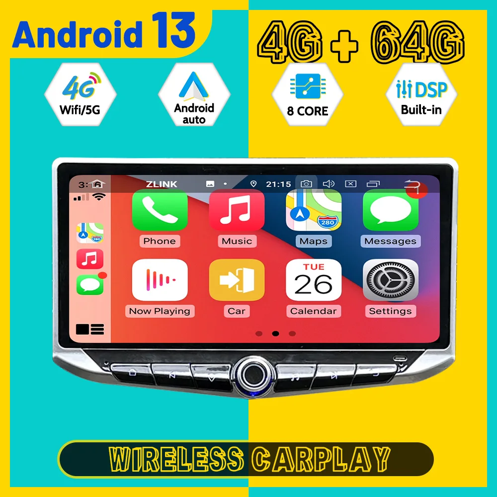 10.88'' Navigation 8 core Carplay For 100 Universal Models  Multimedia Player Android 13 Auto GPS Navi Wireless Head