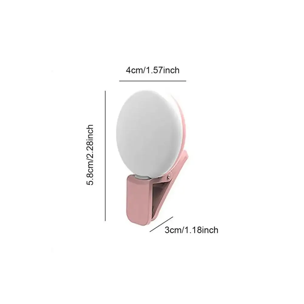 Selfie Light White LED Video Conference Rechargeble Clip-on Fill Light For Small & Adults, Portable Selfie Light