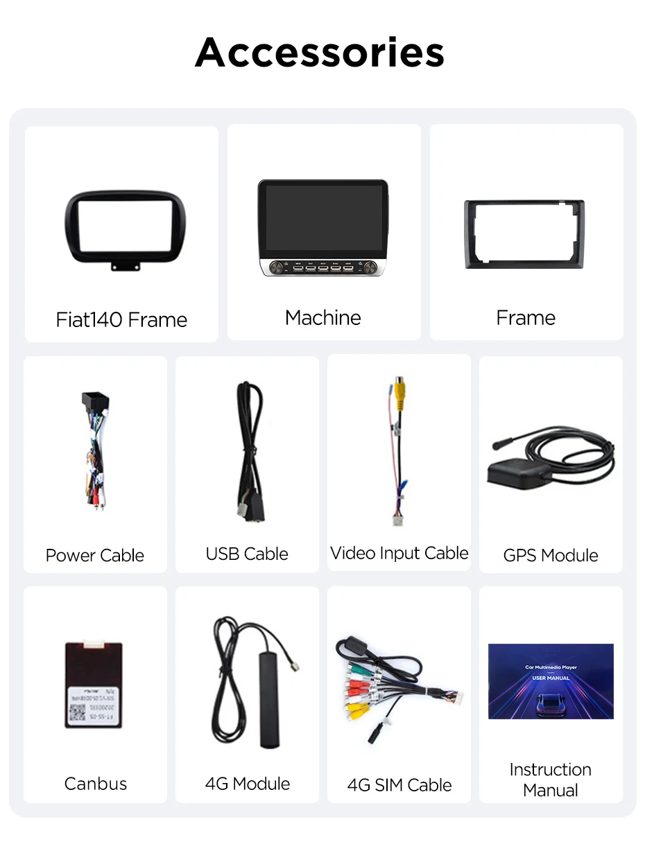 Junsun 10,1" Tasten Drahtloses Carplay Android Auto Autoradio für Fiat 500X 2014 2015 2016 2017--2020 Bluetooth GPS Navi 4G DSP – Detail 25