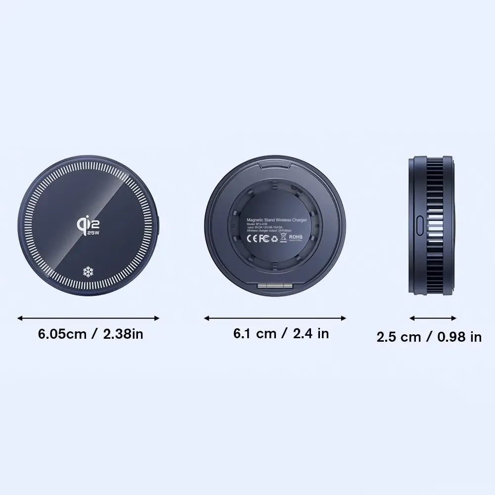 25W Magnetic Wireless Charger Phone Cooler Active Refrigeration Radiator Magnet Fast Charging Stand For iPhone Xiaomi