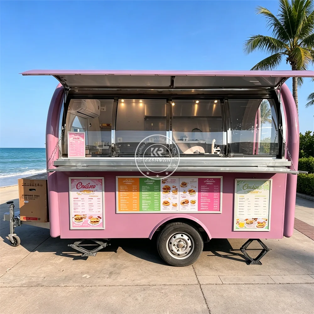 Mobile Kitchen Professional Catering Trailer Concession Trailer Pizza Fries Food Truck Mobile Food Trailer Full Kitchen System