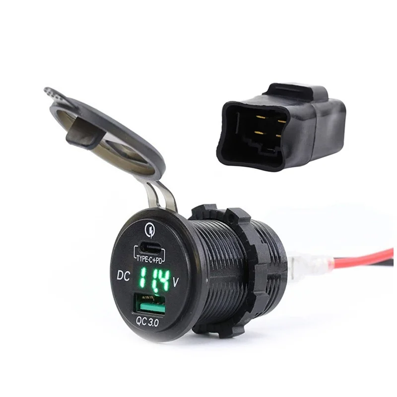 Motorcycle USB Charger For Kawasaki Ninja 400 650 Versys 650 Motorcycle USB+Type-C Port Socket