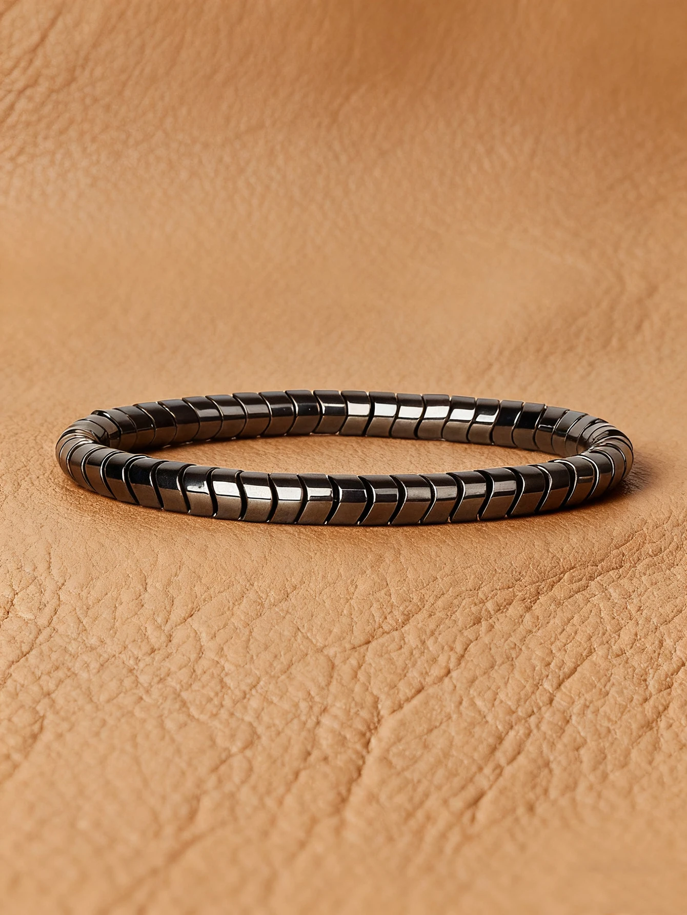 Hematite Bracelet Twisted Beads Natural Stone Minimalist String For Vigour Protection Grounding & Strength Healthy Jewelry Gift
