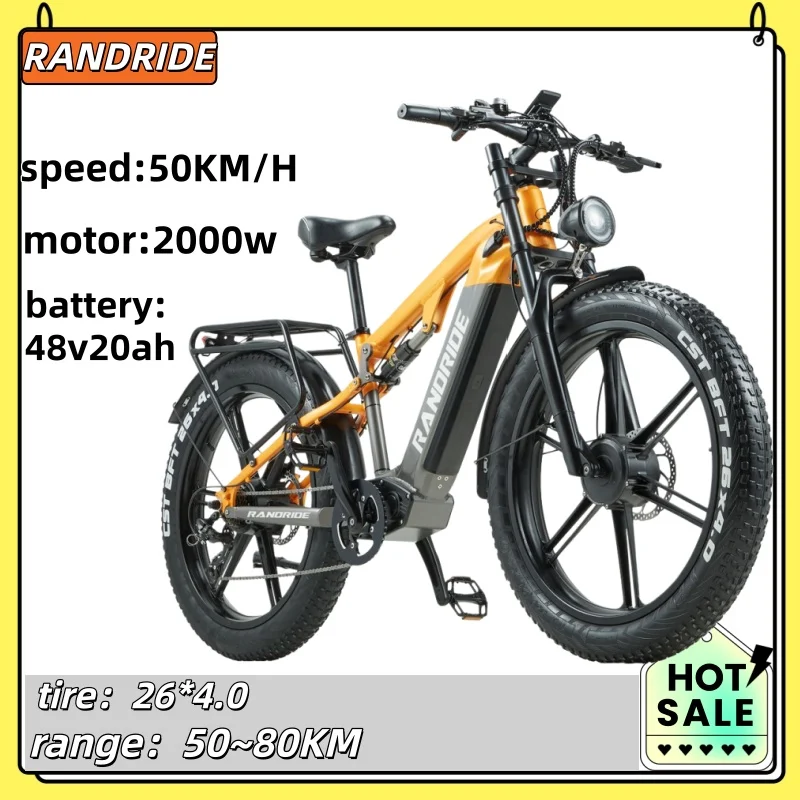 YX80 Electric Bicycle 2000w motor 48v20ah battery Hydraulic brake 50km/h 20 inch tire E-bike mountain off-road Electric bike image 1