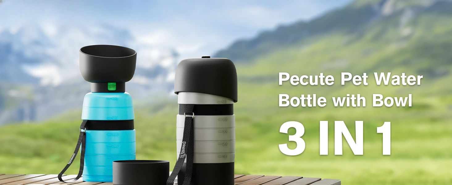 2-in-1 Dog Travel Water Bottle & Food Container – 650ml