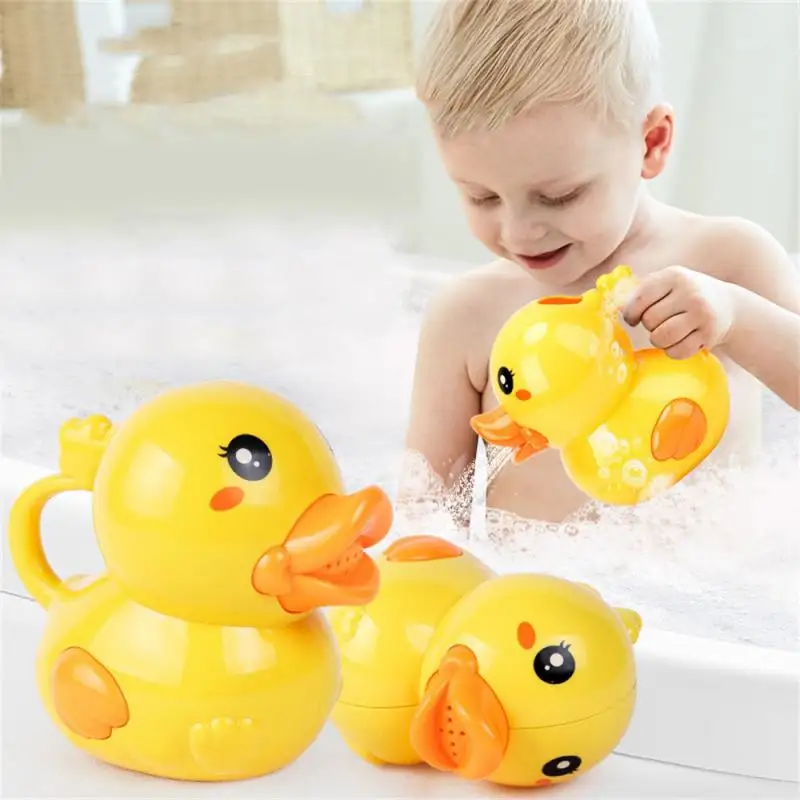 Water Play Suit Bath Toys Cute Duck Watering Can Bath Toy Watering Pot Wash Hair For Baby Kid Pool Beach Pool Shower Water Toy