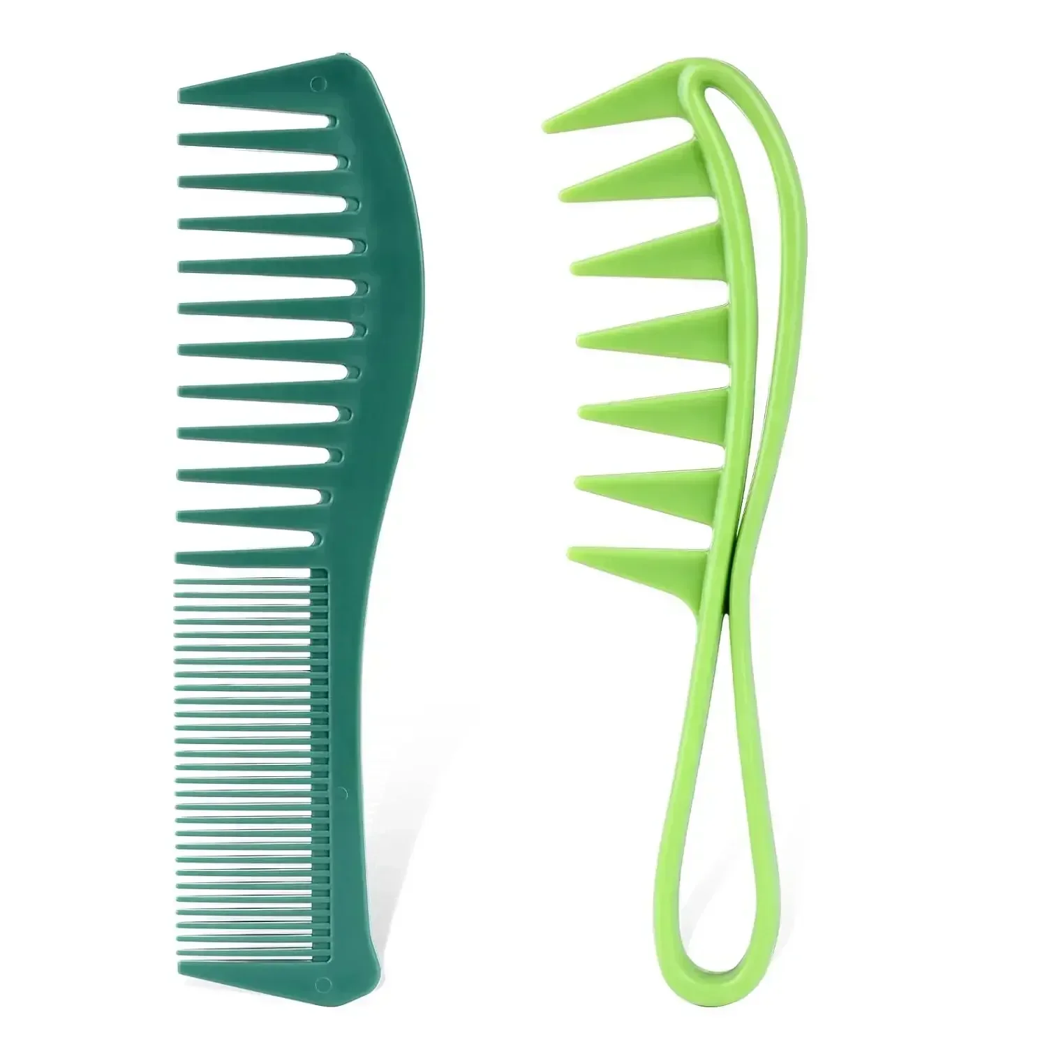 2 pçs extra largo pente de dente cabelo encaracolado grande desembaraçar estilo textura pentes profissional cuidados femininos handgrip onda molhado