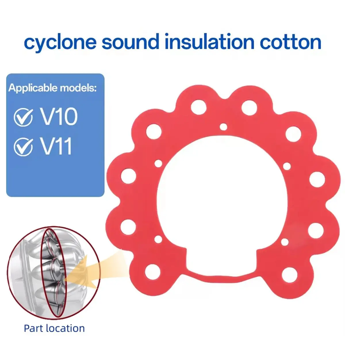 update. Cleaner Dust Chamber Rubber Seal Soundproof Gasket Pad for Dyson V10 V11 Vacuum Cleaner Repair Parts