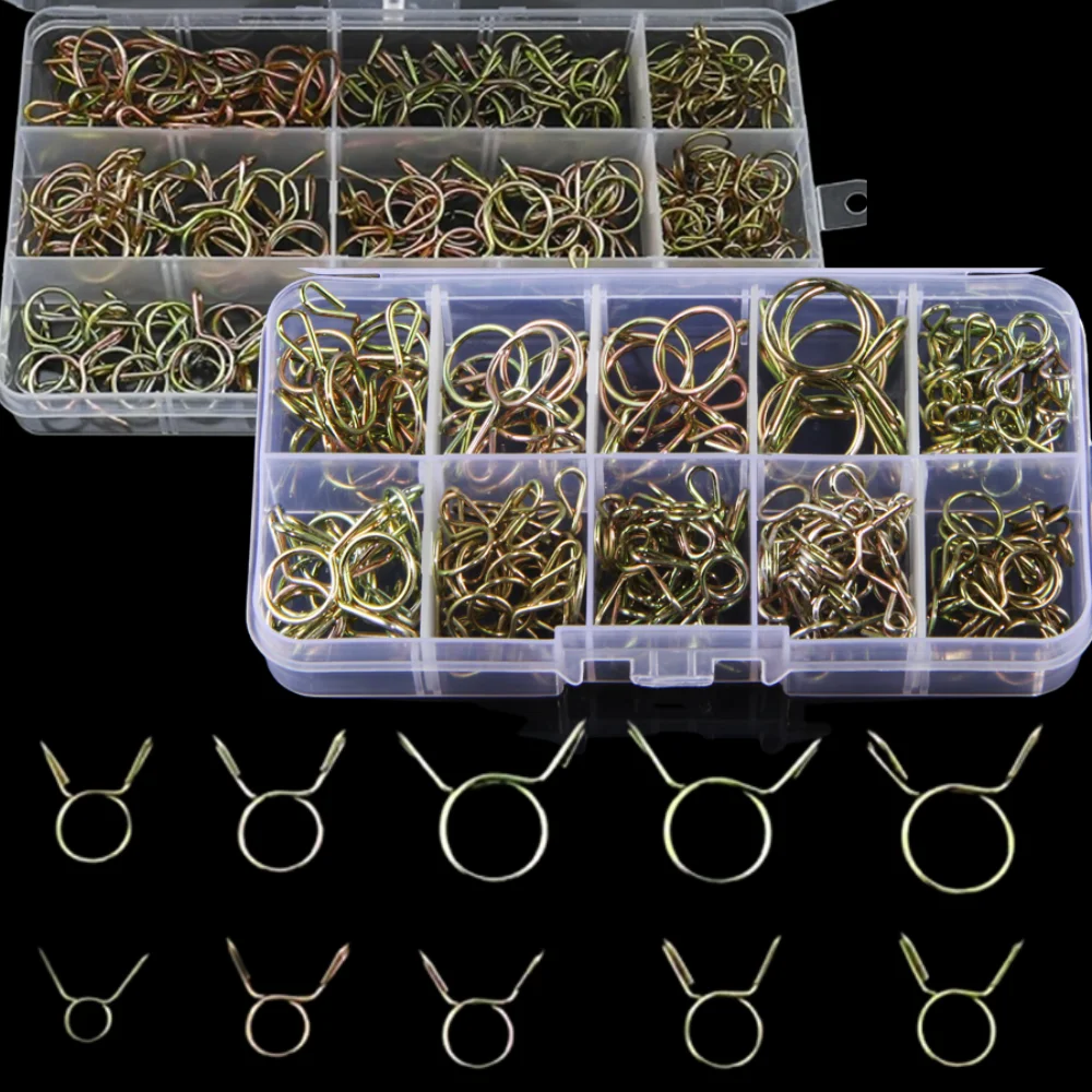 250/126PCS Spring Fuel Hose Clips 5mm -14mm Silicone Pipe Clamp Reusable Clamp for Motorcycle Boats