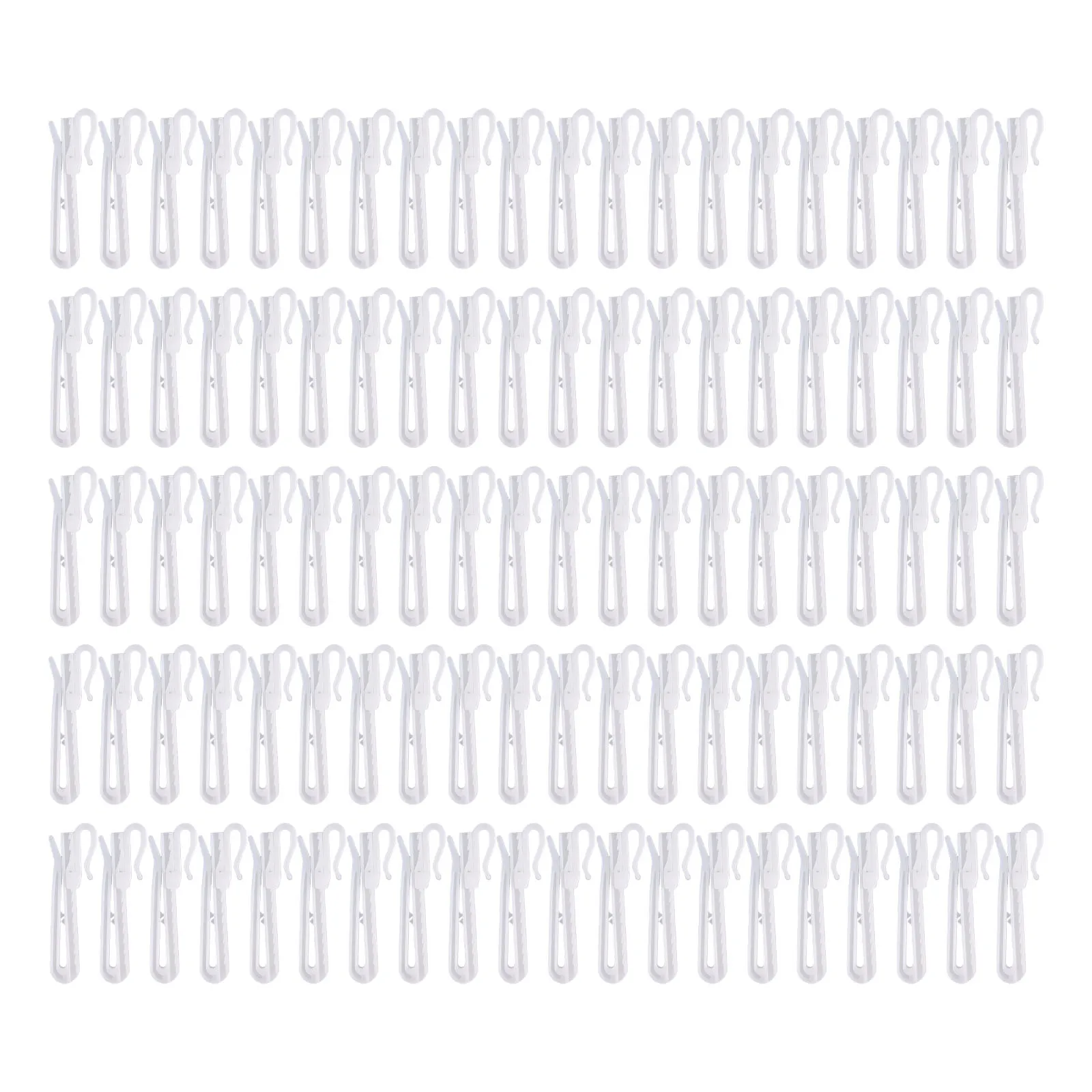 Stable Support Curtain Hooks 100pcs Depth Adjustable Hooks Flexibly Adjustable Long-term Use Scratch-resistant