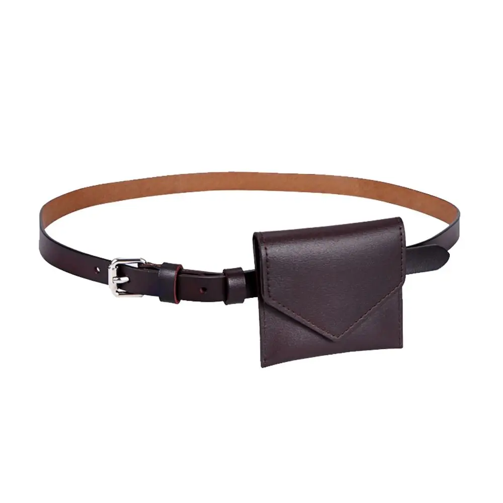 

Mini Korean Style Women Waist Bag Solid Color PU Belt Envelope Waist Bag Clutch Bag Card Pocket Small Card Bag Outdoor